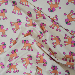 Popeline de coton chiens Caniches - Rose - Jennifer Bouron - Calissone