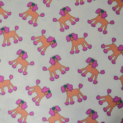 Cotton poplin Poodle dogs - Pink - Jennifer Bouron - Calissone