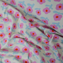 Floral ribbed cotton jersey - Ecru - Jennifer Bouron - Calissone