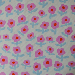 Jersey de coton côtelé floral - Ecru - Jennifer Bouron - Calissone