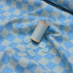 Popeline de coton - Checker summer - Calissone