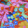 Viscose texturé - Flower Crush - Orange - Calissone