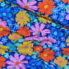 Viscose texturé - Flower Crush - Bleu marine - Calissone