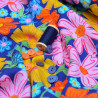 Viscose texturé - Flower Crush - Bleu marine - Calissone