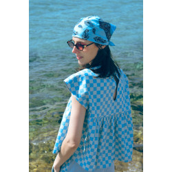 Popeline de coton - Checker summer - Calissone