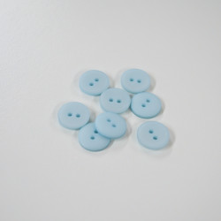 Bouton satiné Bleu layette 15mm - Calissone