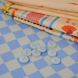 Bouton satiné Bleu layette 15mm - Calissone