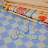 Bouton satiné Bleu layette 15mm - Calissone
