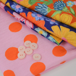 Bouton satiné Rose layette 15mm - Calissone