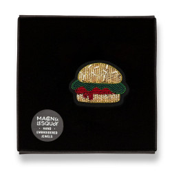 Kisses Fuchsia - Embroidered brooch - Macon et Lesquoy - Calissone