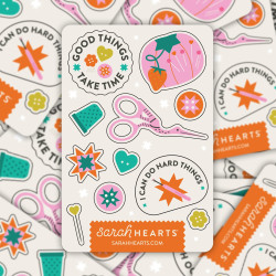 Planche d'autocollants Accessoires de couture préférés - Calissone