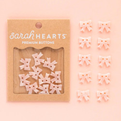 Boutons Petit noeud rose 15mm - Calissone