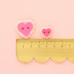 Pink Heart buttons 25mm - Calissone