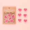 Pink Heart buttons 25mm - Calissone