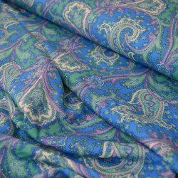 Viscose paisley - Bleu - Calissone