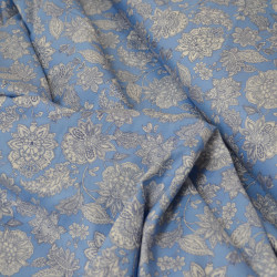 Viscose provençal floral - Bleu - Calissone