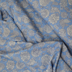 Viscose provençal floral - Bleu - Calissone