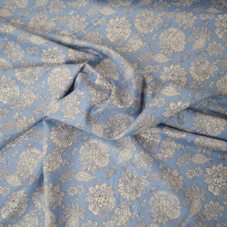 Viscose provençal floral - Bleu - Calissone