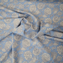 Viscose provençal floral - Bleu - Calissone