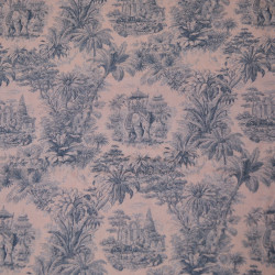 Viscose toile de Jouy - Burgundy - Calissone