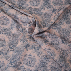 Viscose toile de Jouy - Burgundy - Calissone