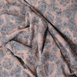 Viscose toile de Jouy - Burgundy - Calissone
