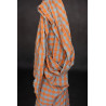 Seersucker checked cotton - Persimmon - Calissone