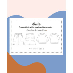 Patron Ensemble t-shirt raglan et bermuda Ollie 3-12 ans - Calissone