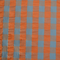 Coton à carreaux seersucker - Persimmon - Calissone