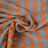 Coton à carreaux seersucker - Persimmon - Calissone