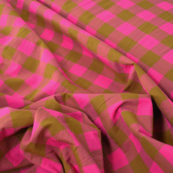 Rhubarb and caramel checked cotton - Ritzy - Calissone