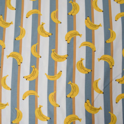 Cotton jersey Bananas and stripes - Calissone
