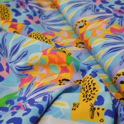 Popeline de coton Jungle colorfull - Calissone