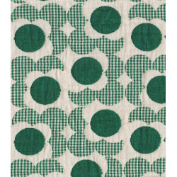 Tissu jacquard Marguerite / Vichy - Vert - Calissone