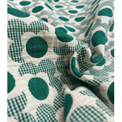 Marguerite / Vichy jacquard fabric - Green - Calissone