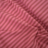 Popeline de coton tissée à rayures - Vieux rose - Calissone