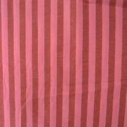 Popeline de coton tissée à rayures - Vieux rose - Calissone