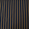 Popeline de coton tissée à rayures - Bleu marine et marron - Calissone