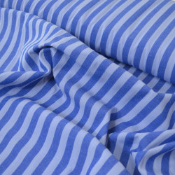 Striped woven cotton poplin - Blue - Calissone