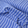 Popeline de coton tissée à rayures - Bleu - Calissone