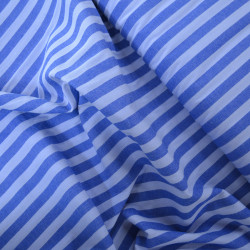 Striped woven cotton poplin - Blue - Calissone