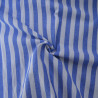 Popeline de coton tissée à rayures - Bleu - Calissone