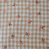 Double sand gingham cotton gauze - Embroidered pink flowers - Calissone