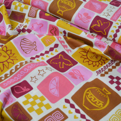 Popeline de coton summer patchwork - Blanc cassé - Calissone