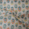 Coton Camont Bouquets de fleurs - Vert orange et jaune - Calissone