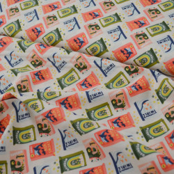 Coton Mini Market - Orange et vert - Calissone