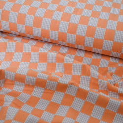 Double layer cotton checkerboard Sunset - Calissone