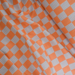 Coton double couche damier Sunset - Calissone