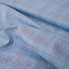 Coton tissé à rayures pointillées - Bleu - Calissone
