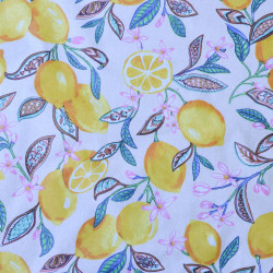 Toile de coton enduit citrons - Calissone